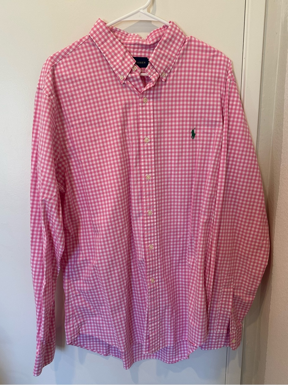 Pink & White Checkered Button Down